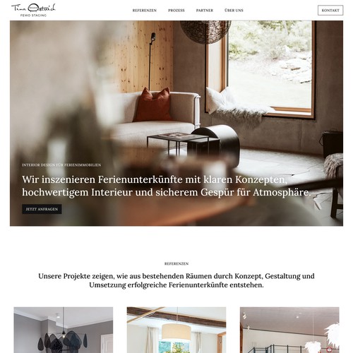 Webdesign for an interior design studio
