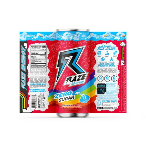 RAZE ENERGY DRINK RAINBOW FLAVOUR