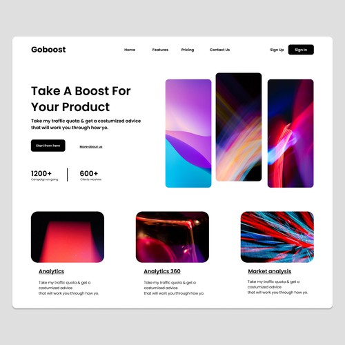 Goboost Productivity Landing Page