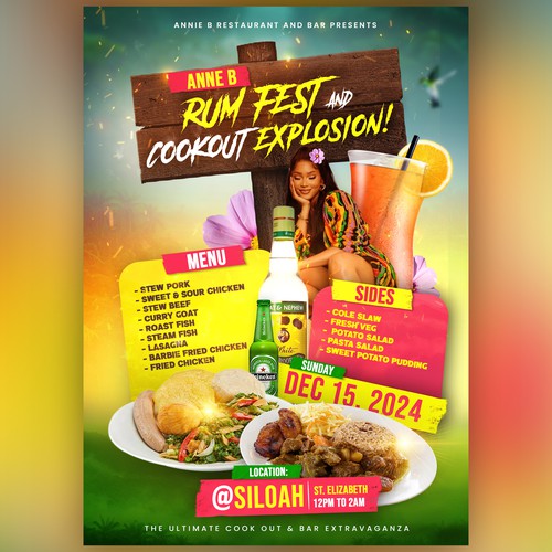 Flyer design for jamaican event