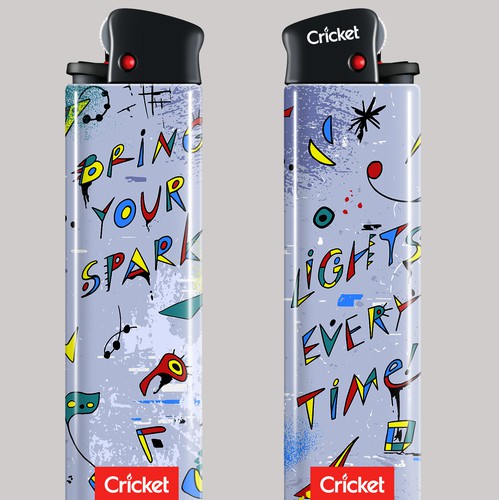 Graffiti style illustration for Cricket Lighter