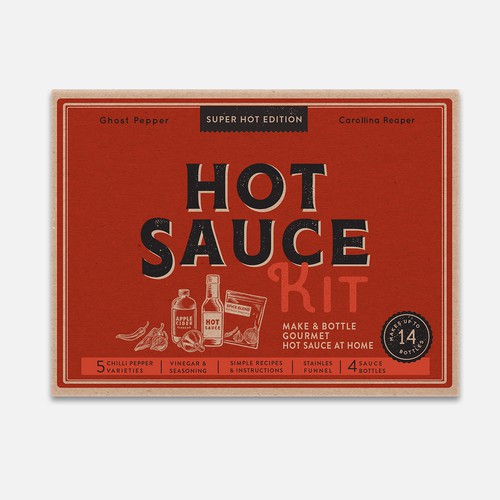 Box design for Hot Sauce making kit