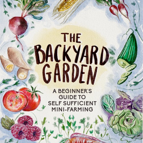 Hand-drawn book cover for a book about gardening