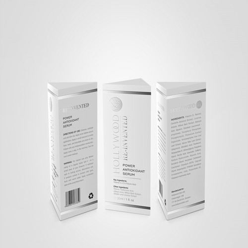 Stand out packaging design for HOLLYWOODSKIN