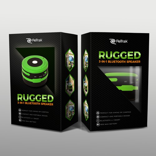 RUGGED speaker packaging design