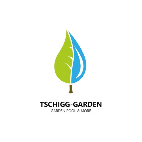 Logo moderno per azienda di giardini e piscine