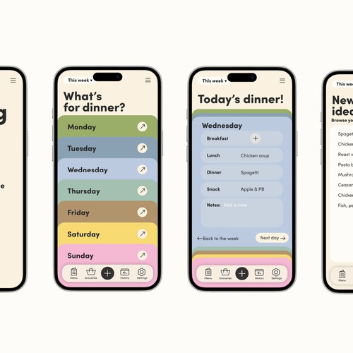 Meal planner app design