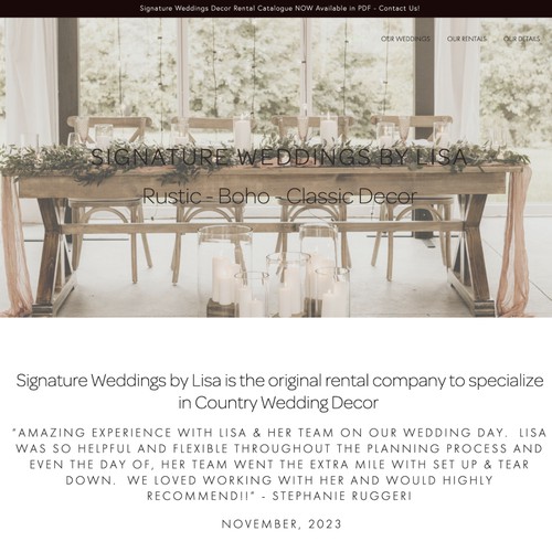 Optimisation of Signature weddings By Lisa