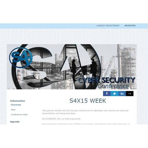 S4x15 Conference Banner (SCADA Cyber Security, Lot's of Press Will Be There)