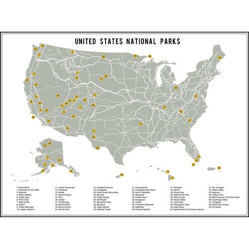 United States National Parks Map