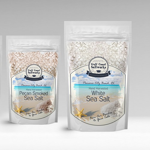 Design the perfect label for the only Sea Salt being harvested from the Gulf.