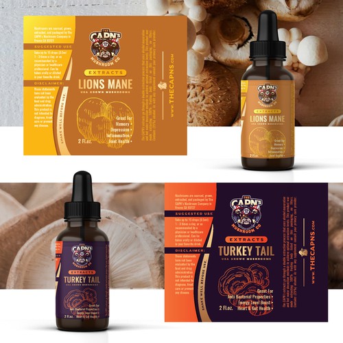 The Capn's Mushroom Extract Label
