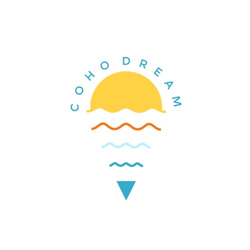 Minimalist logo for artisan ice cream-coho dream