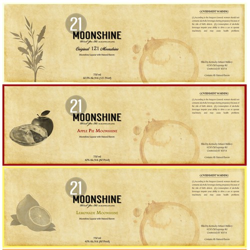21 Moonshine Labels