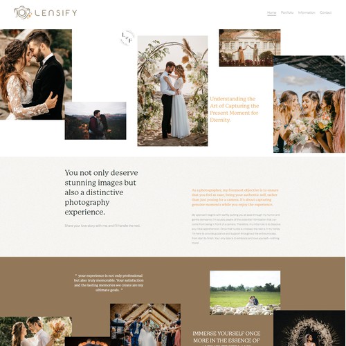 Lensify - Custom Wedding Photography Website