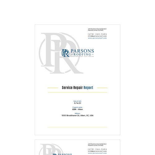 Service Report for Parsons Roofing Company