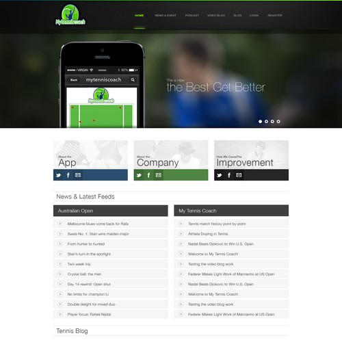 Redesign mytenniscoach.net