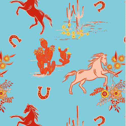 Pattern for Rodeo Pony Rugs Collection