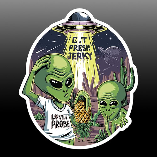 ET Fresh Jerky Sticker Design