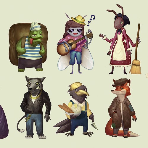 Characters for play "Salut Jeannot!"