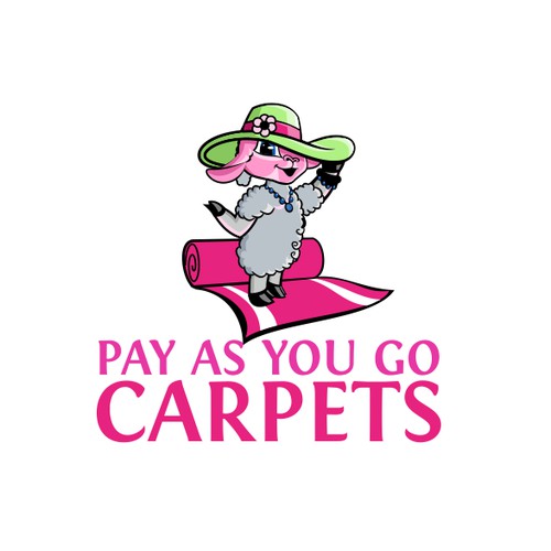 Fun cartoon logo for Pay As You Go Carpets