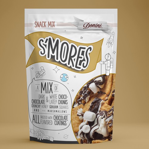 fun fresh redesign of smores snack mix package