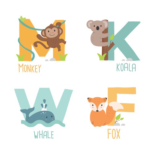 Cute animal alphabet 