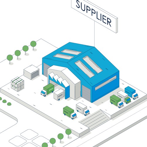 Isometric outline logistics