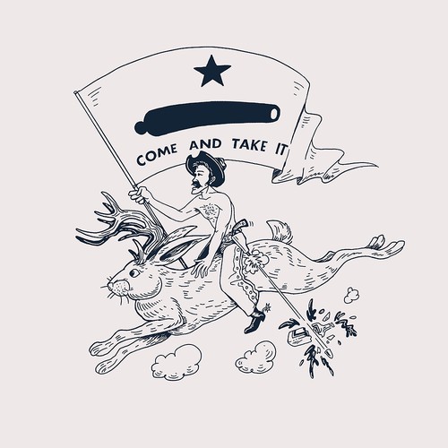 A Cowboy is Riding a Jackalope