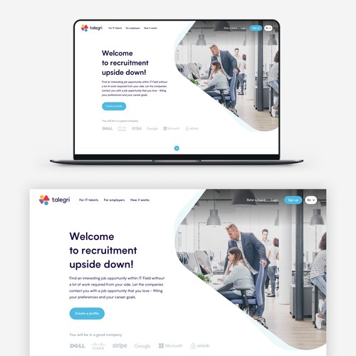 Home Page Design For Recruitment Platform