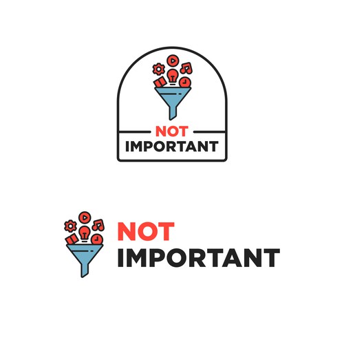 Vibrant Symbolism: The Playful 'Not Important' Logo Design