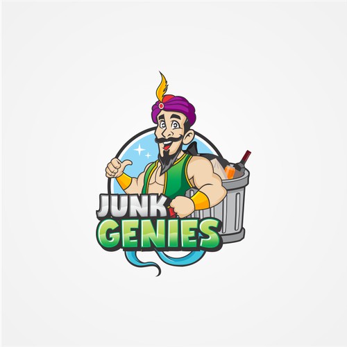 mascot character logo design for junk genies