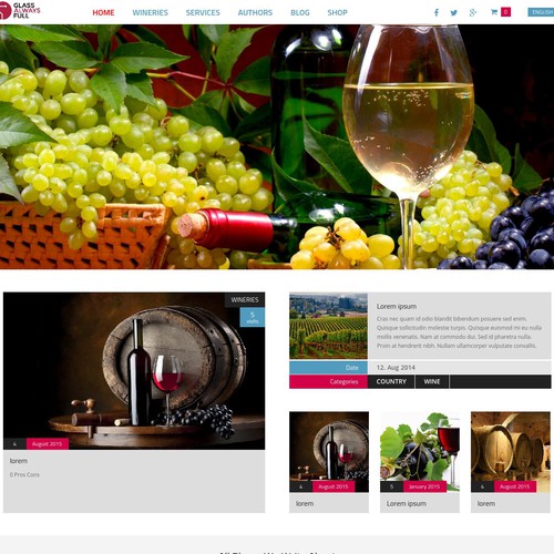 Web site concept for Wine Country