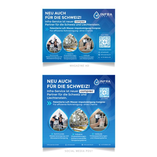 Clean & modern corporate ad design for print and social Media
