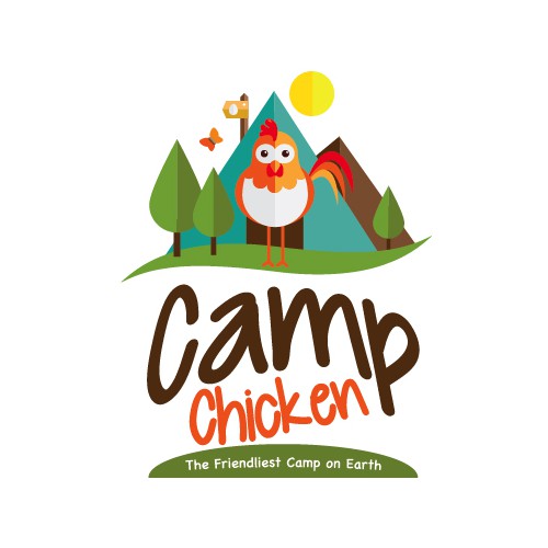 "CAMP CHICKEN" - fun summer camp logo!
