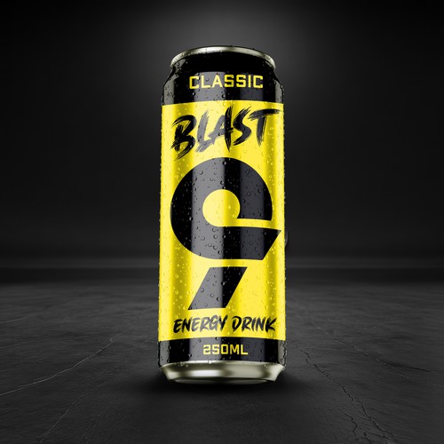 Classic Blast – Energy Drink Can Label Design