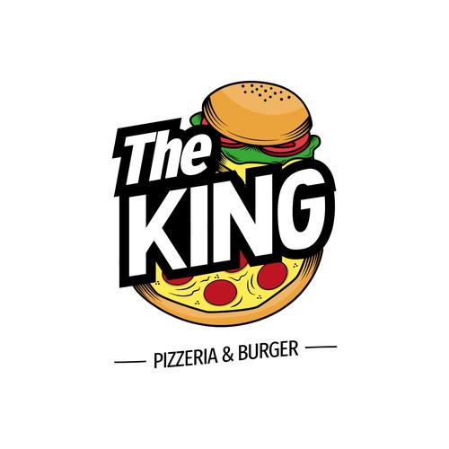 Logo for pizzeria and burger restaurant