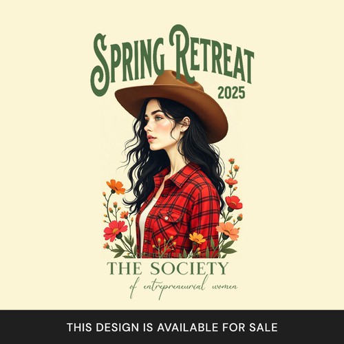 Vintage Cowgirl Wildflower Illustration – Southern Western Cottagecore Shirt Design (This Design Is Available For Sale)