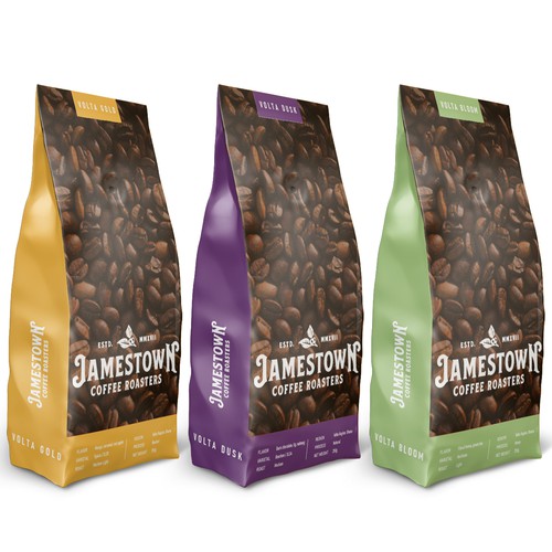 Revised label design for an established coffee company in Ghana