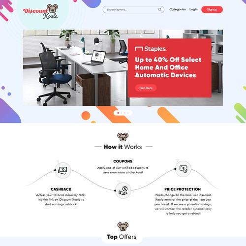 Unique homepage design for a one-of-a-kind cashback website