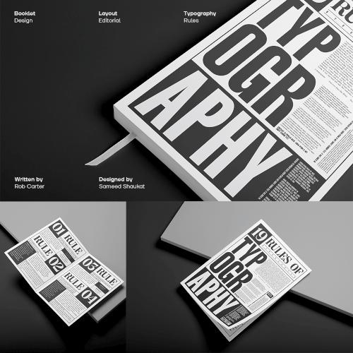 19 Rules of Typography booklet design in editorial layout