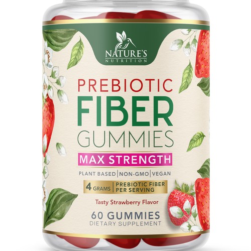 Prebiotic Fiber Gummies Sipplement Label