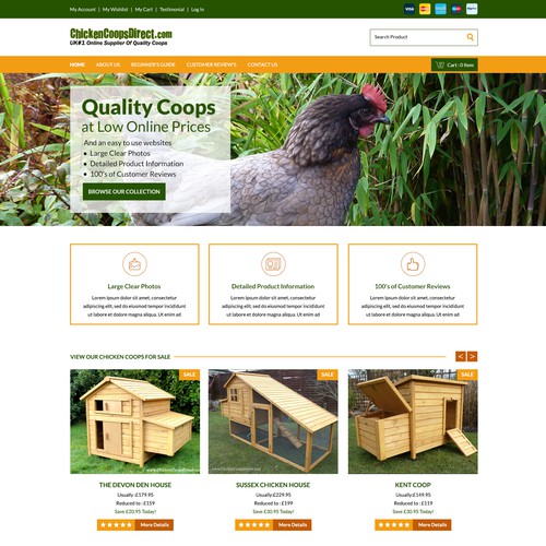 Website Design for Chicken Coops Direct