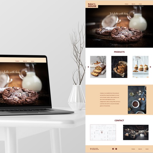 Website design made for a small bakery.