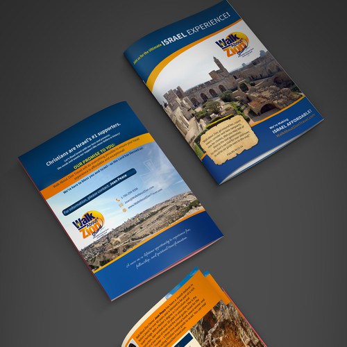 Bi-fold brochure design for Walk Zion Travels