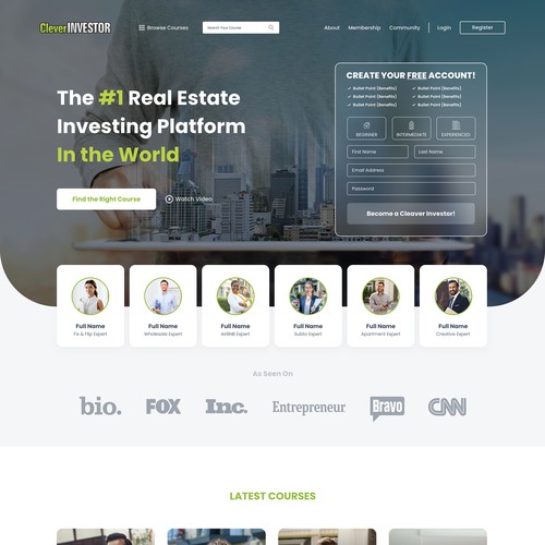 Real Estate Investing Website for CleverINVESTOR