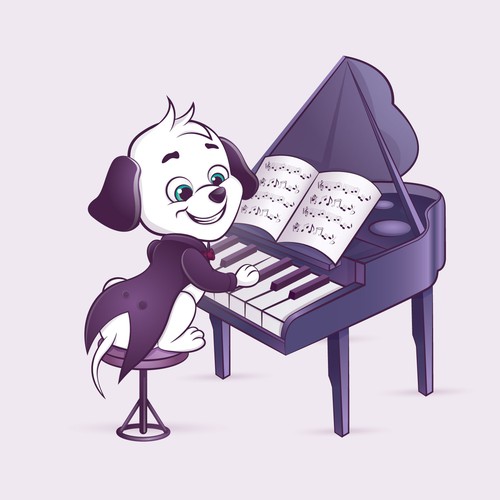 Piano Pup Mascot Character