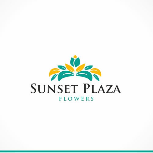 elegant logo for sunset plaza