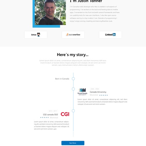 Design a personal business card website