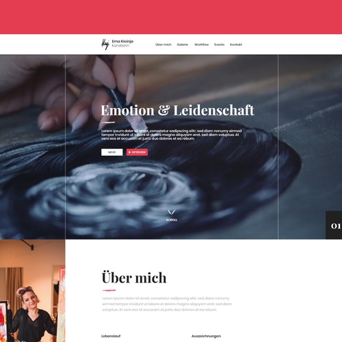 Webdesign far a german Artist